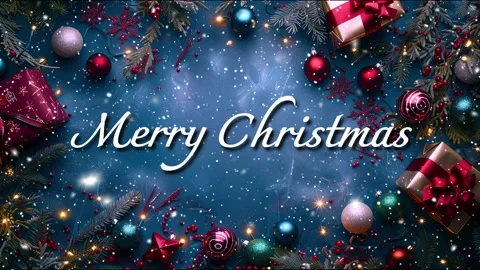 Merry Christmas. Loop. Falling snowflakes. Falling snowflakes effect. Noel. Stock Footage 277082513