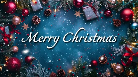 Merry Christmas. Loop. Falling snowflakes. Falling snowflakes effect. Noel. Stock Footage 277082604