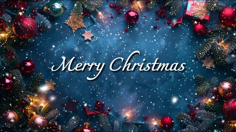Merry Christmas. Loop. Falling snowflakes. Falling snowflakes effect. Noel. Stock Footage 277082626