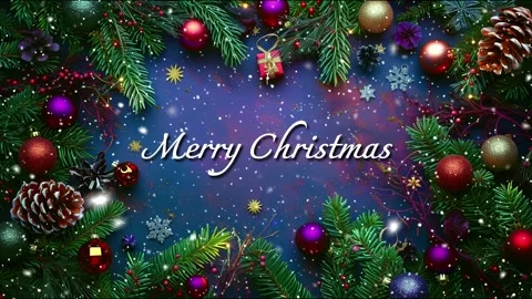 Merry Christmas. Loop. Falling snowflakes. Falling snowflakes effect. Noel. Stock Footage 277082674