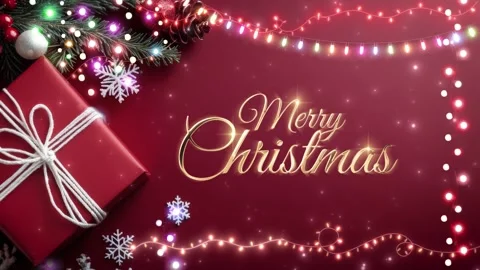 Merry Christmas Loop RED 01 No alpha With text Stock Footage 295326341