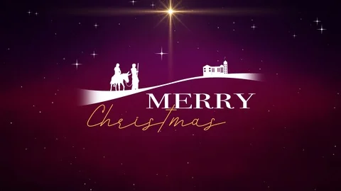 Merry Christmas Mary And Joseph Graphics Title Stock Footage 118934553