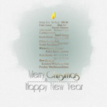 MERRY CHRISTMAS in multiple languages Stock Illustration