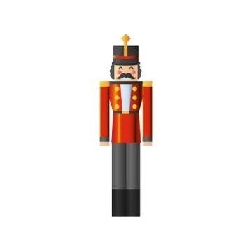 Merry christmas, nutcracker character on white background Stock Illustration