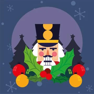 Merry christmas nutcracker vector design Stock Illustration