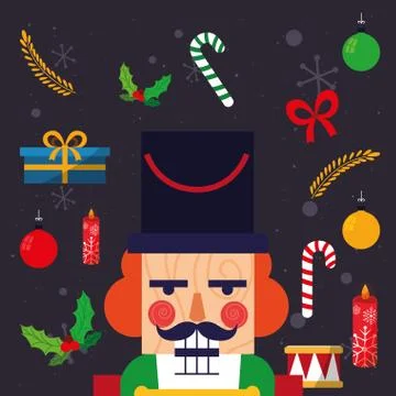 Merry christmas nutcracker vector design Stock Illustration