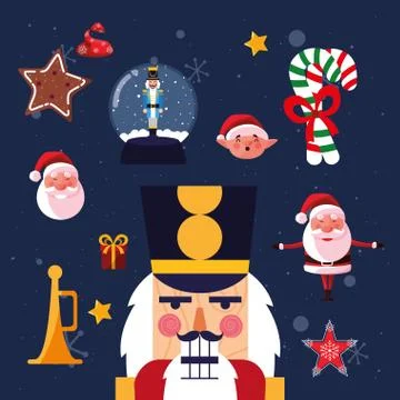 Merry christmas nutcracker vector design Stock Illustration