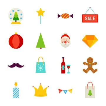 Merry Christmas Objects Stock Illustration
