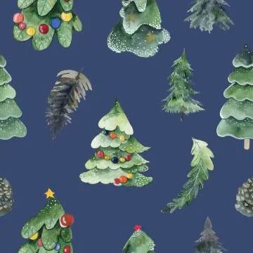Merry Christmas pattern print on paper and more. xmas tree Stock Illustration