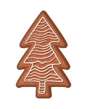 Merry christmas pine tree cookie vector design Illustrazione stock