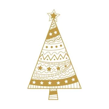 Merry christmas pine tree vector design イラスト素材
