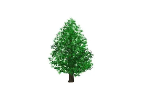 Merry christmas pine tree vector on white background Stock Illustration
