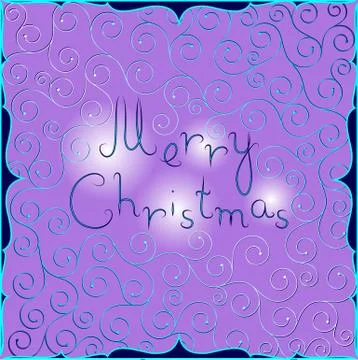 Merry Christmas postcard with east pattern Stock Illustration