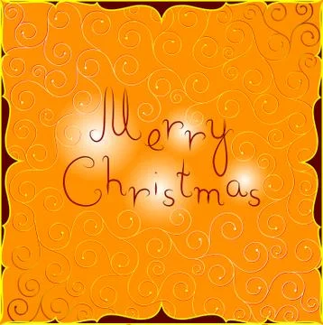 Merry Christmas postcard with east pattern Stock Illustration