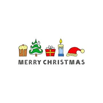 Merry Christmas postcard. Illustrazione stock
