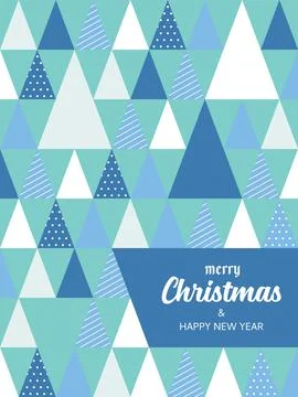 Merry Christmas poster triangle pattern 스톡 일러스트