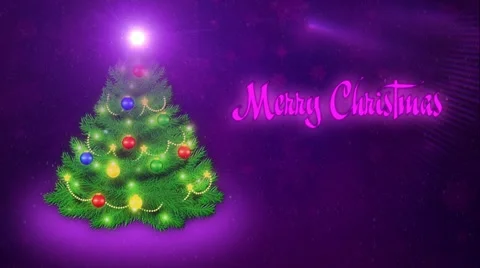 Merry Christmas - Purple Stock Footage 44794256