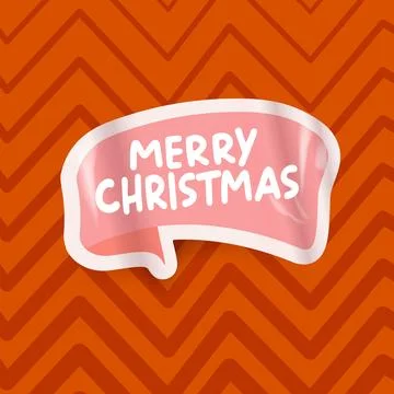 Merry Christmas quote red square banner vector design, creative holiday Stock Illustration