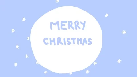 Merry Christmas quote text inside a snowball. Snow flakes falling in backgrou 스톡 동영상 146259631