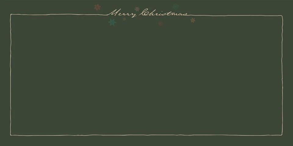 Merry Christmas rectangle frame with snowflake hand drawn childish style on.. イラスト素材