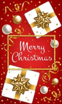 Merry Christmas red background Illustrazione stock
