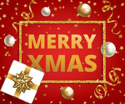 Merry Christmas red background Stock Illustration