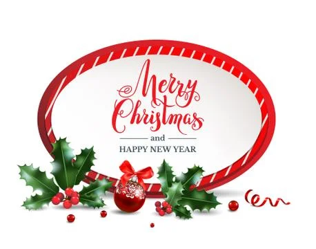 Merry Christmas red frame Stock Illustration