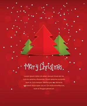 Merry Christmas red postcard vector illustration, New Year card banner Stock Illustration