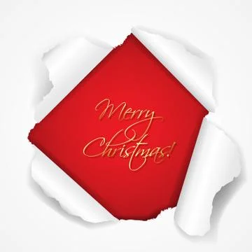 Merry christmas red torn Stock Illustration