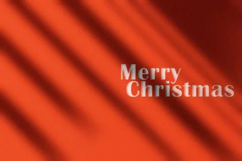 Merry Christmas Red Wall Shadows Stock Illustration