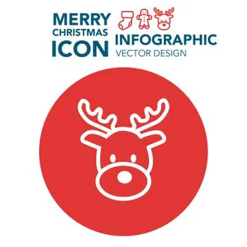 Merry Christmas ring bell vector icon Stock Illustration