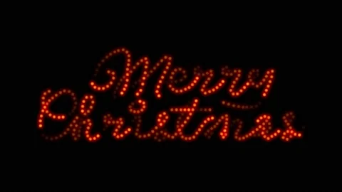 Merry christmas running text motion from decoration lamp looping animation 스톡 동영상 143478645