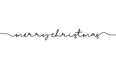 Merry christmas script text Stock Illustration