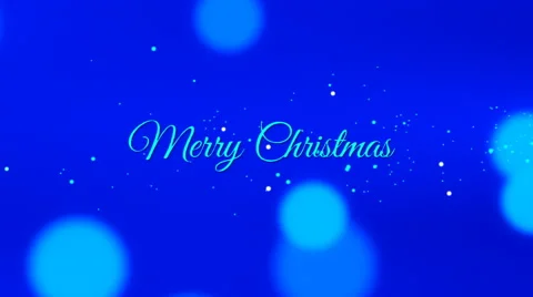 Merry christmas, seamless loop, blue, with glittering sparkles and bokeh Stock Footage 56271655