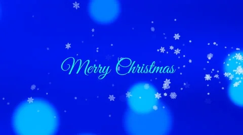 Merry christmas, seamless loop, blue, with snowflakes and bokeh Stock Footage 56285688