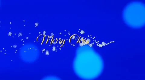 Merry christmas, seamless loop, blue, with snowflakes and bokeh Stock Footage 56285693