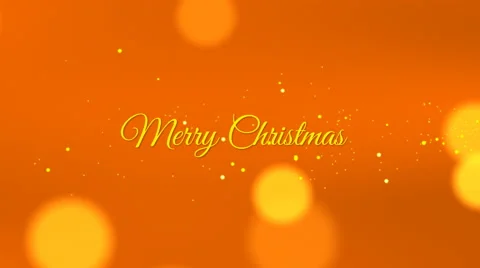 Merry christmas, seamless loop, orange, with glittering sparkles and bokeh Stock Footage 56271395