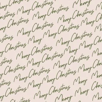 Merry Christmas seamless pattern. Hand drawn calligraphy lettering with fes.. 스톡 일러스트