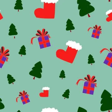 Merry Christmas seamless pattern Stock Illustration