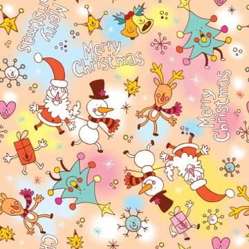 Merry Christmas seamless pattern Stock Illustration