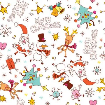 Merry Christmas seamless pattern Stock Illustration