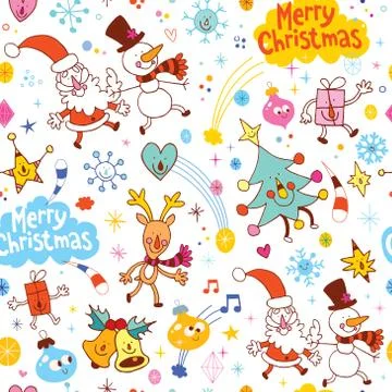 Merry Christmas seamless pattern Stock Illustration