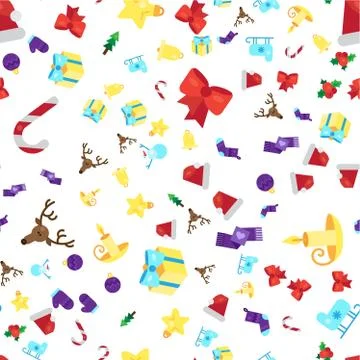 Merry Christmas Seamless Pattern Stock Illustration