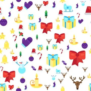Merry Christmas Seamless Pattern Stock Illustration