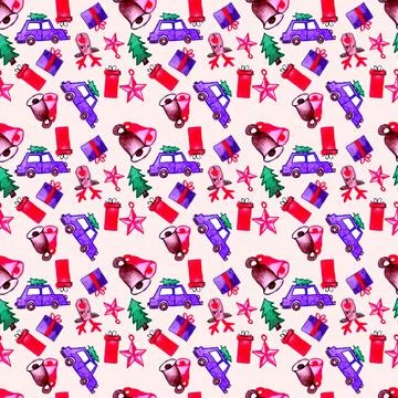 Merry Christmas seamless pattern Illustrazione stock