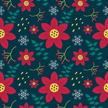 Merry Christmas Seamless Pattern Illustration with Holiday Decoration Eleme.. Stock Illustration