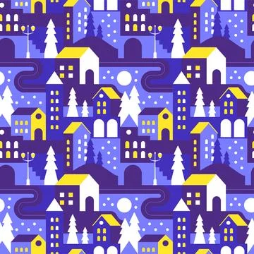 Merry Christmas Seamless Pattern Illustration with Holiday Decoration Eleme.. Stock Illustration