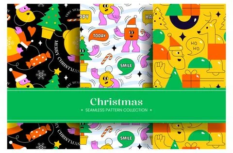Merry Christmas Seamless Pattern Illustration with Holiday Decoration Eleme.. Stock Illustration