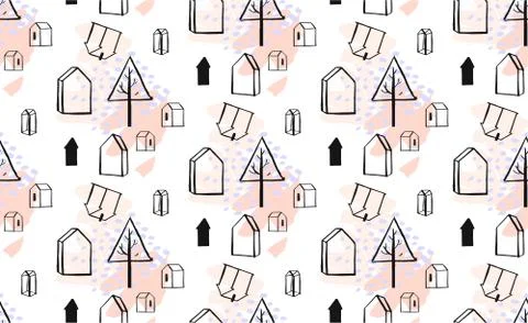 Merry Christmas seamless pattern. Vector seamless pattern, flat design 스톡 일러스트