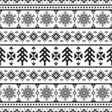 Merry Christmas Seamless Pattern Vector Stock Illustration